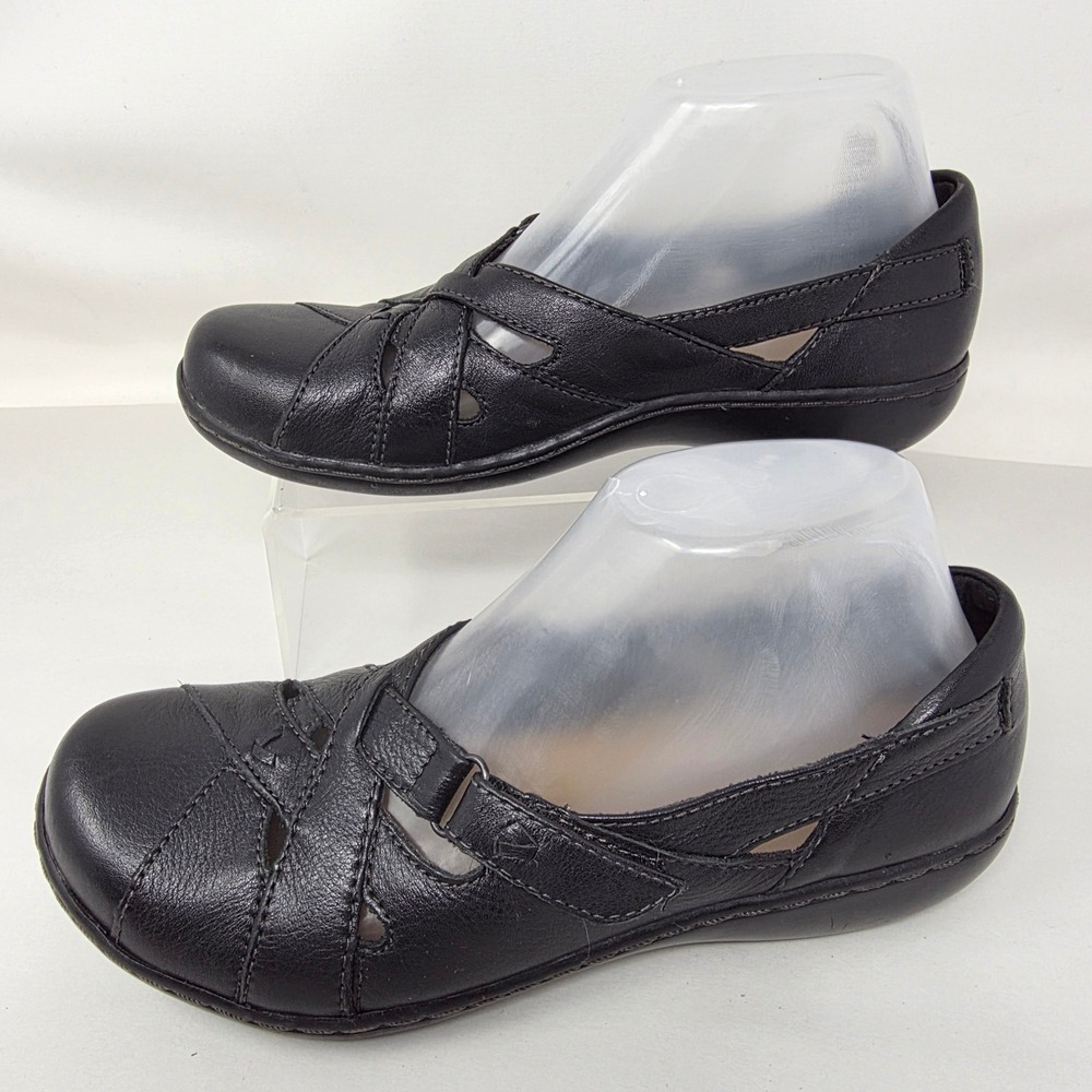 Clarks Bendables Shoes Womens 7M Mary Jane Black Leather Comfort Flat Excellent